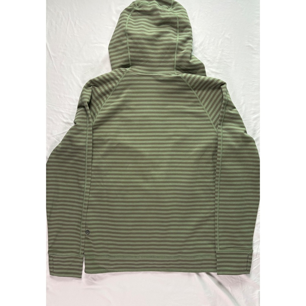 Lululemon Rival Hoodie Mens XL?Green Striped Bold Full Zip Casual Coastal Active - Picture 3 of 8